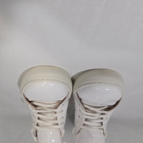 NAHARIYA Old Money Normcore WHITE Patent Leather Sneakers Shoes Men's Size  8.5. - Picture 16 of 17